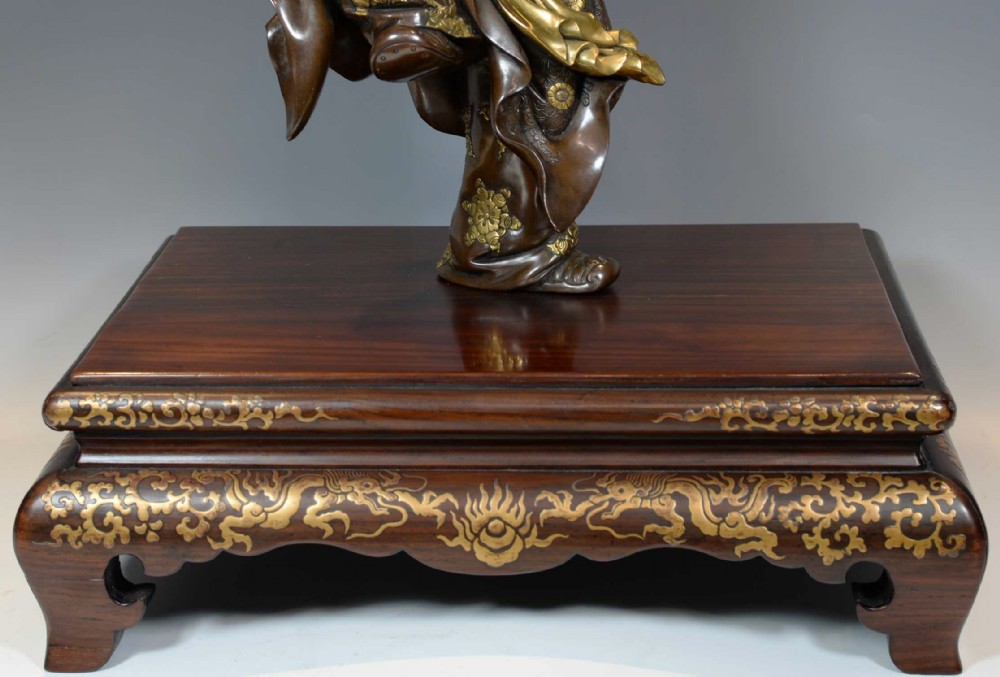 HUGE JAPANESE GILT BRONZE OKIMONO OF 