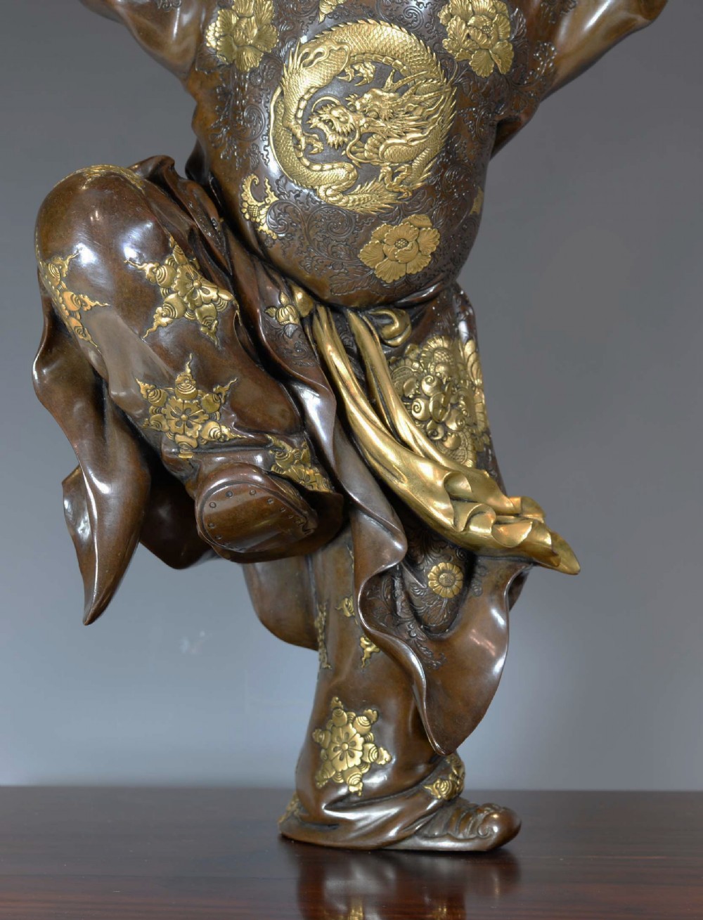 HUGE JAPANESE GILT BRONZE OKIMONO OF 