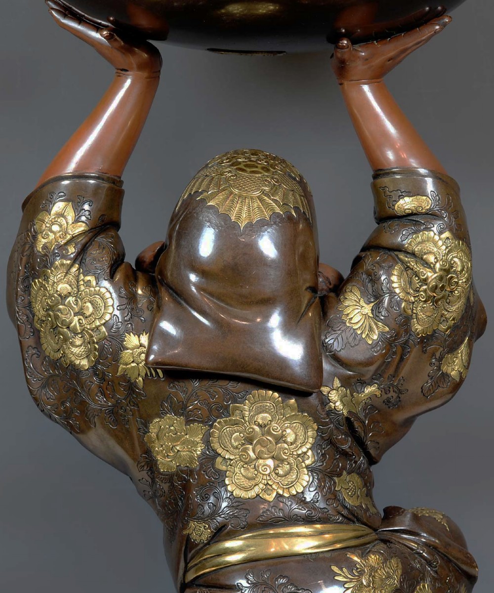 HUGE JAPANESE GILT BRONZE OKIMONO OF 