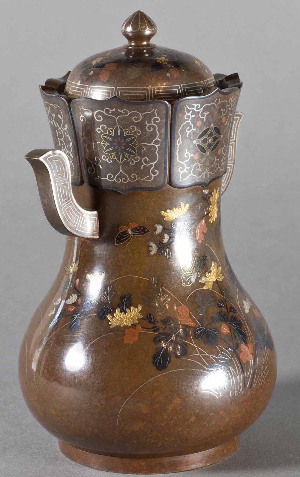 SUPER QUALITY JAPANESE MIXED METAL JAR AND COVER BY THE NOGAWA COMPANY View II