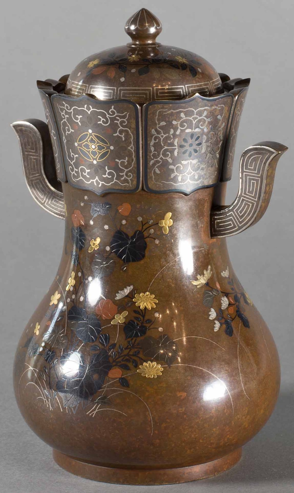 SUPER QUALITY JAPANESE MIXED METAL JAR AND COVER BY THE NOGAWA COMPANY View V