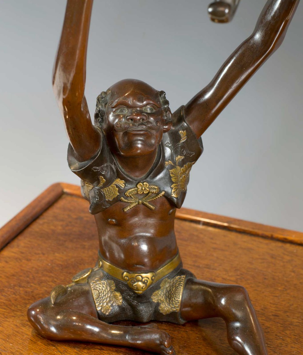 LARGE JAPANESE GILT BRONZE LIDDED KORO SUPPORTED BY ASHINAGA & TENAGA- MIYAO EISUKE View XIII