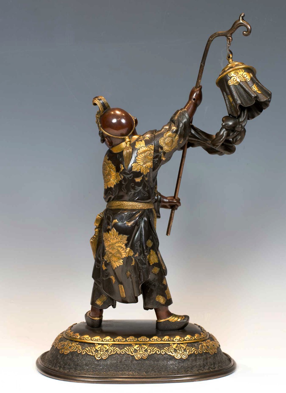 LARGE JAPANESE GILT BRONZE LIDDED KORO SUPPORTED BY ASHINAGA & TENAGA- MIYAO EISUKE View XV