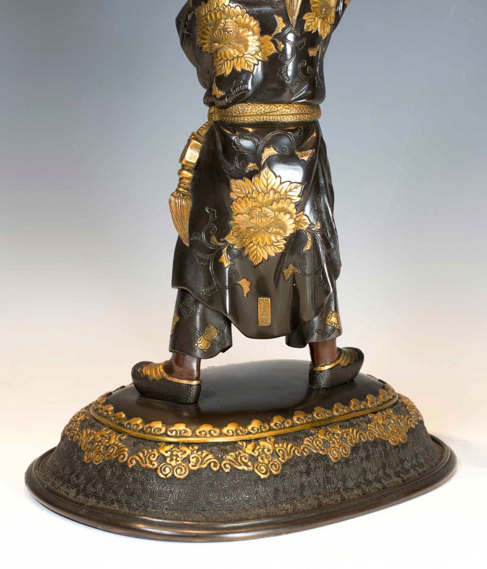 LARGE JAPANESE GILT BRONZE LIDDED KORO SUPPORTED BY ASHINAGA & TENAGA- MIYAO EISUKE View XVI