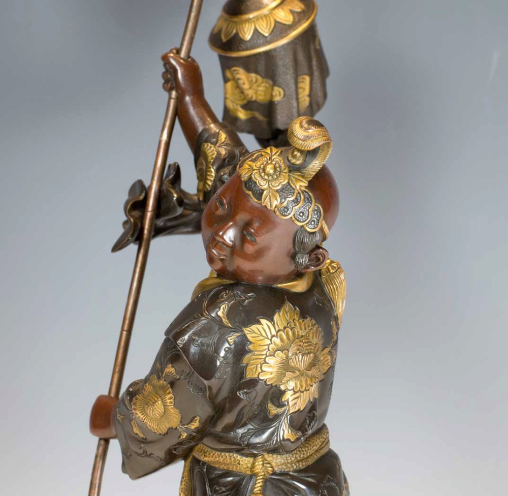 LARGE JAPANESE GILT BRONZE LIDDED KORO SUPPORTED BY ASHINAGA & TENAGA- MIYAO EISUKE View XVIII