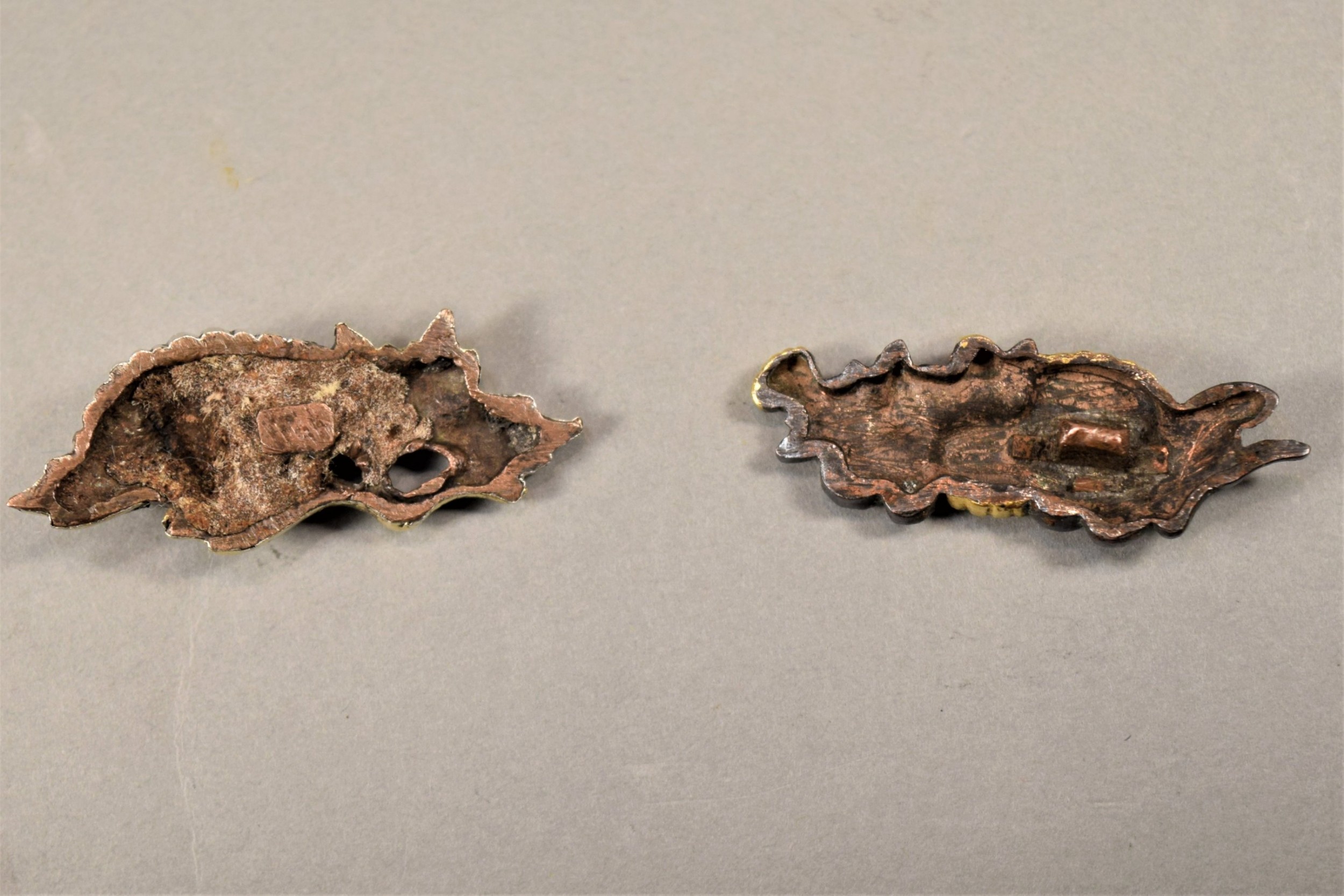 NICE QUALITY PAIR OF JAPANESE MIXED METAL MENUKI - FLOWERS View IV