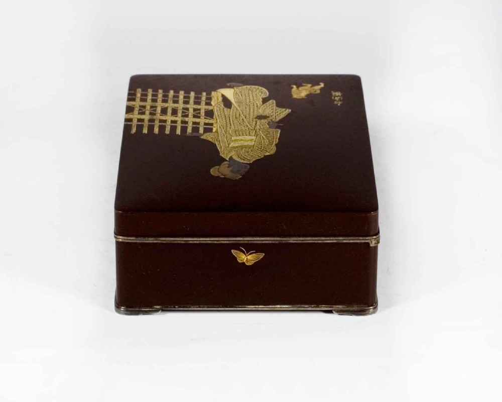 A CHARMING JAPANESE KOMAI STYLE DAMASCENED IRON BOX View VI