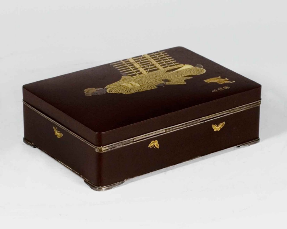A CHARMING JAPANESE KOMAI STYLE DAMASCENED IRON BOX View VII