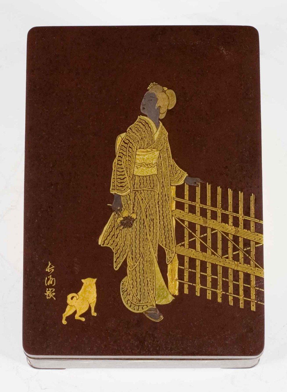 A CHARMING JAPANESE KOMAI STYLE DAMASCENED IRON BOX View VIII