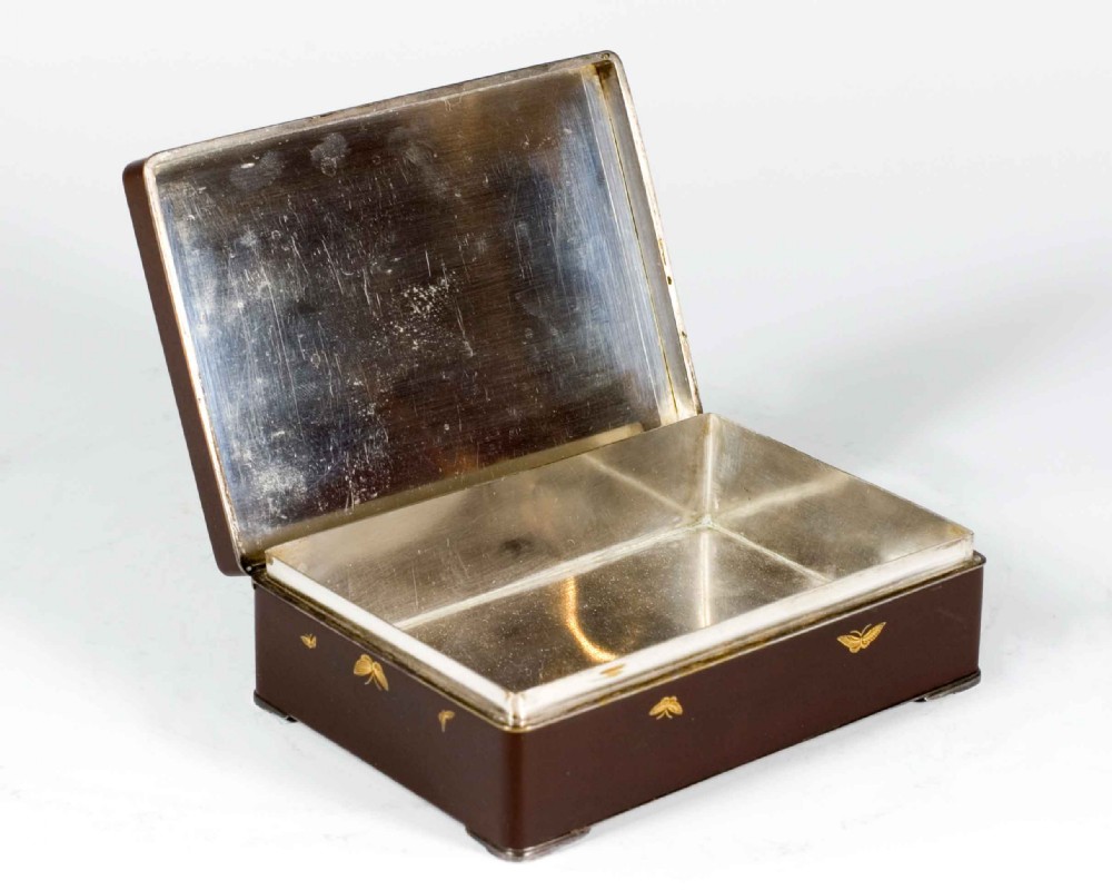 A CHARMING JAPANESE KOMAI STYLE DAMASCENED IRON BOX View IX