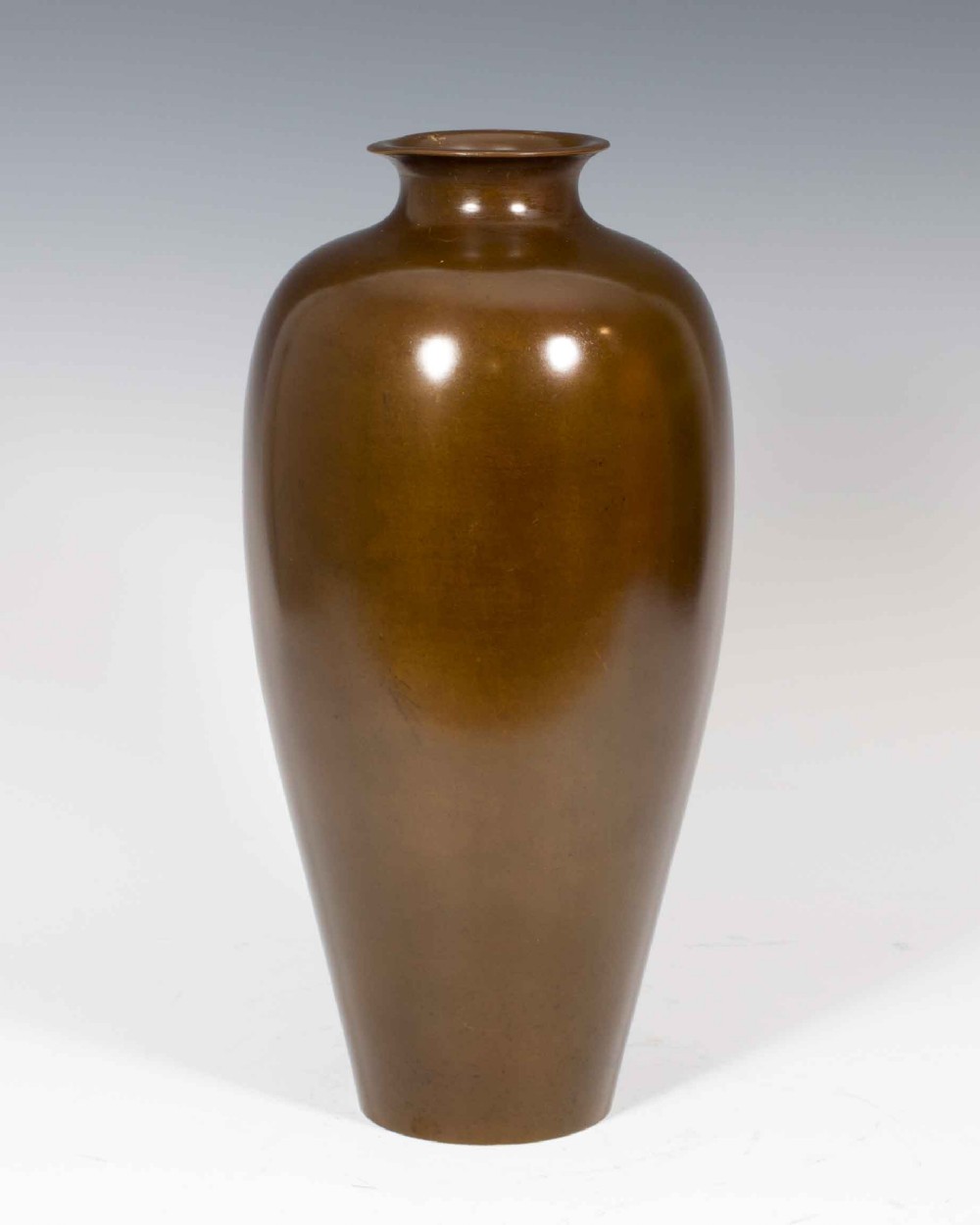 LARGE JAPANESE BRONZE ONLAID MIXED METAL FLYING GEESE VASE View IV