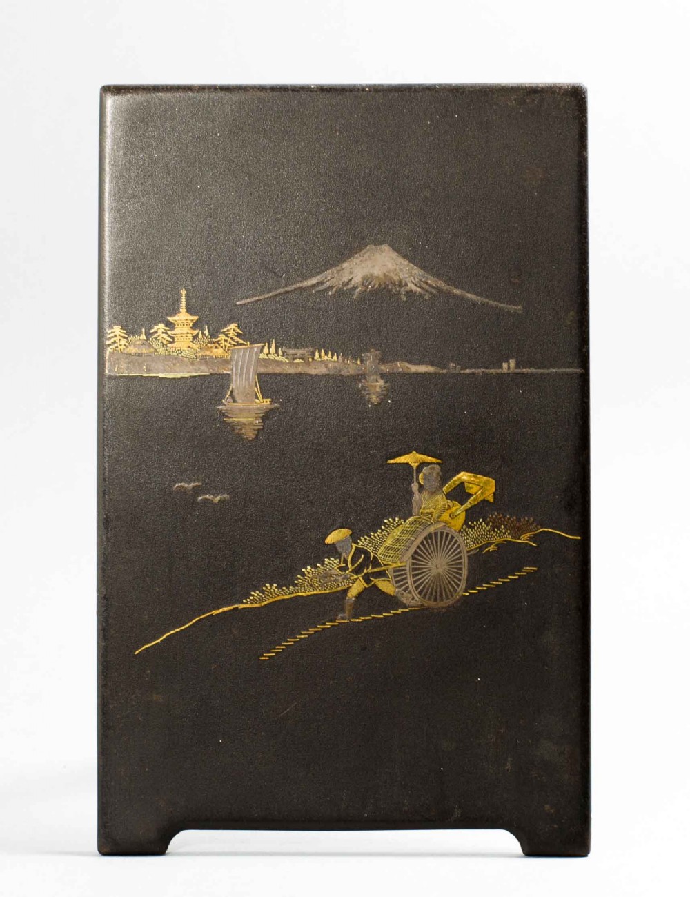 PAIR OF JAPANESE MEIJI PERIOD KOMAI STYLE IRON PLAQUES View IV