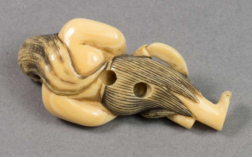 RARE JAPANESE EDO PERIOD IVORY NETSUKE - AMA 
