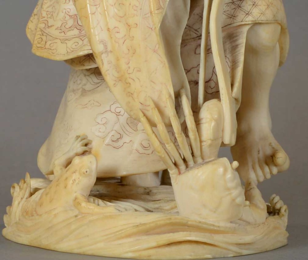 A FINE QUALITY JAPANESE IVORY TOKYO SCHOOL OKIMONO FISHERMEN -  KOYOSAI NOBUCHIKA  View XIII
