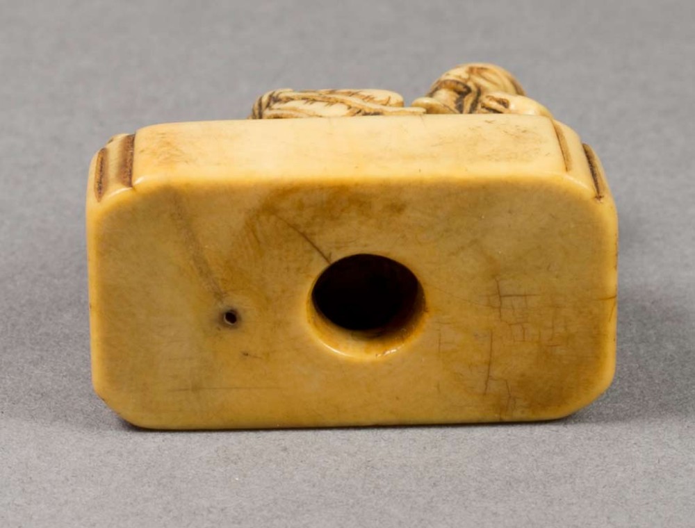 JAPANESE EDO PERIOD IVORY SEAL NETSUKE - CHINESE SAGE View VIII