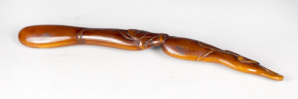 LARGE JAPANESE EDO PERIOD STAINED IVORY SASH NETSUKE View III