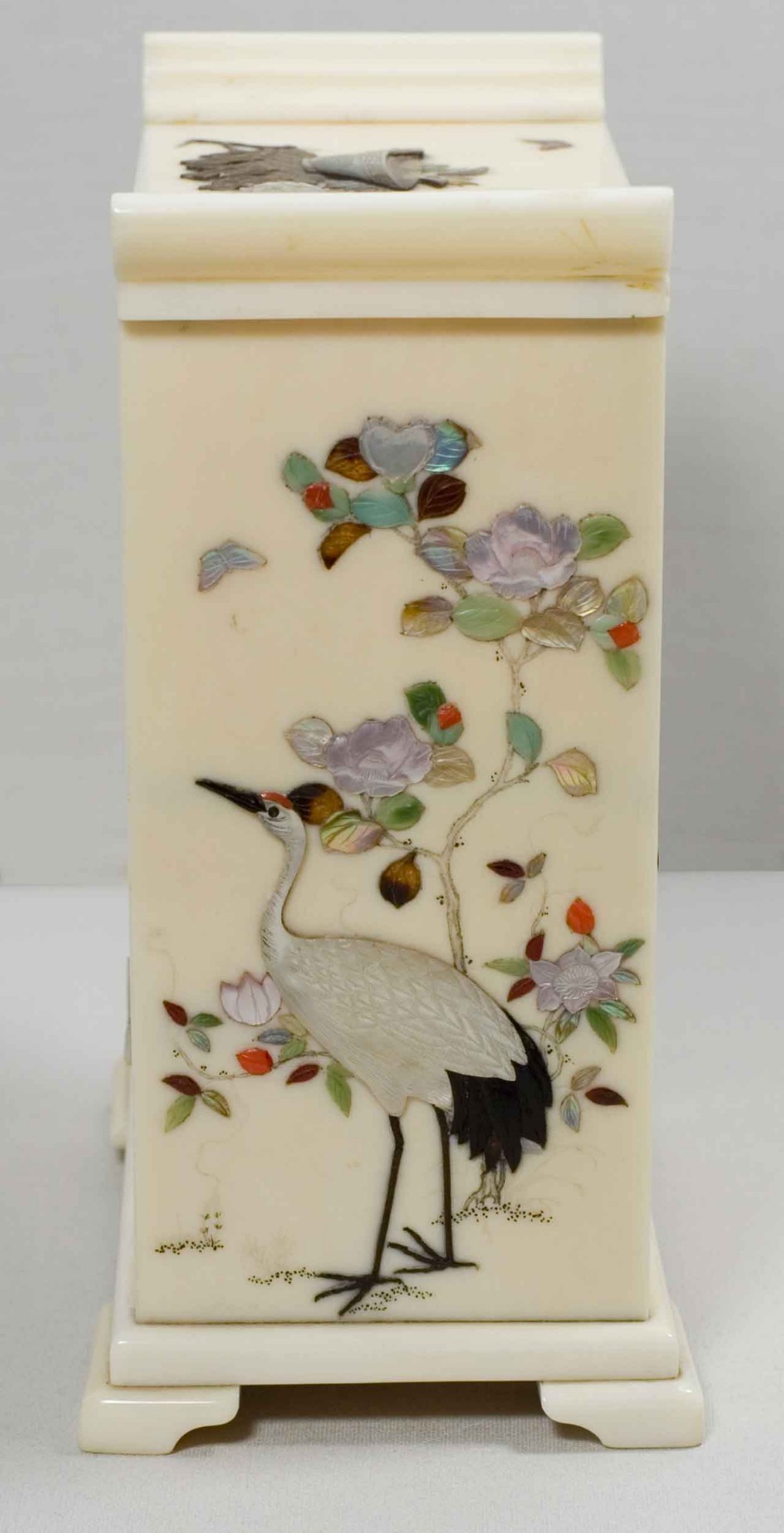 A MINIATURE JAPANESE IVORY AND SHIBAYAMA TABLE CABINET View II