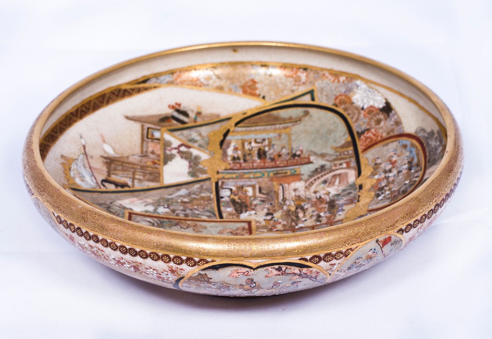 FINE QUALITY JAPANESE SATSUMA BOWL BY RYOUZAN View II