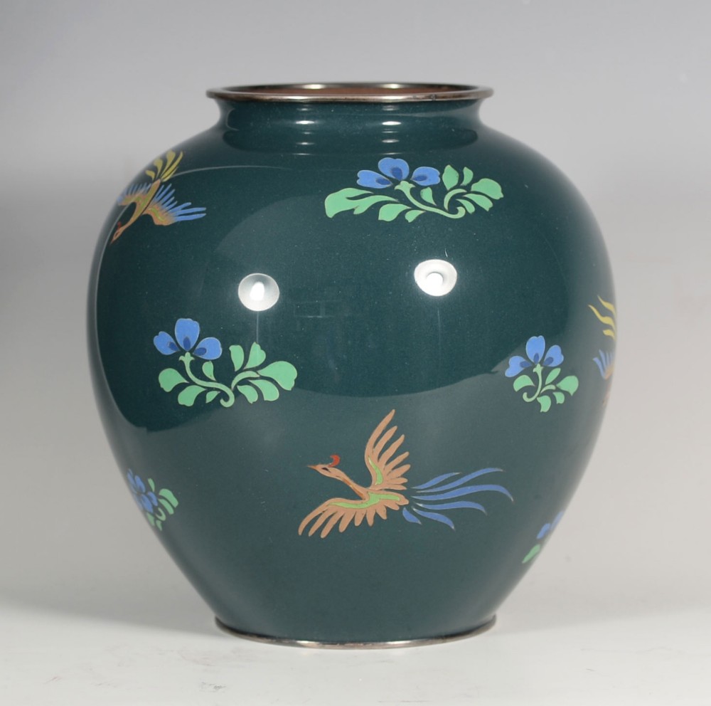 JAPANESE CLOISONNE ENAMEL VASE BY ANDO COMPANY View VI
