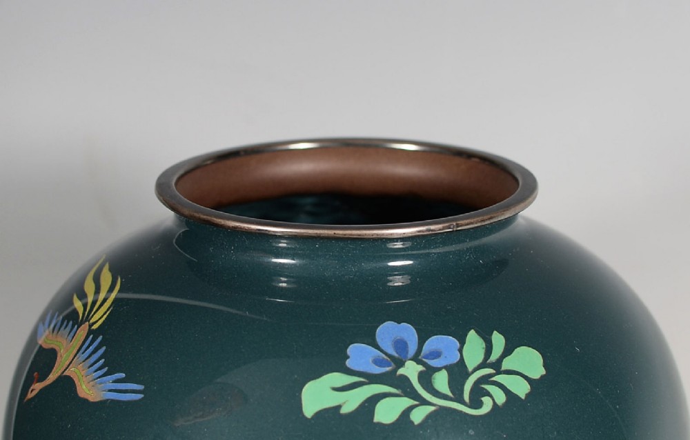 JAPANESE CLOISONNE ENAMEL VASE BY ANDO COMPANY View VII