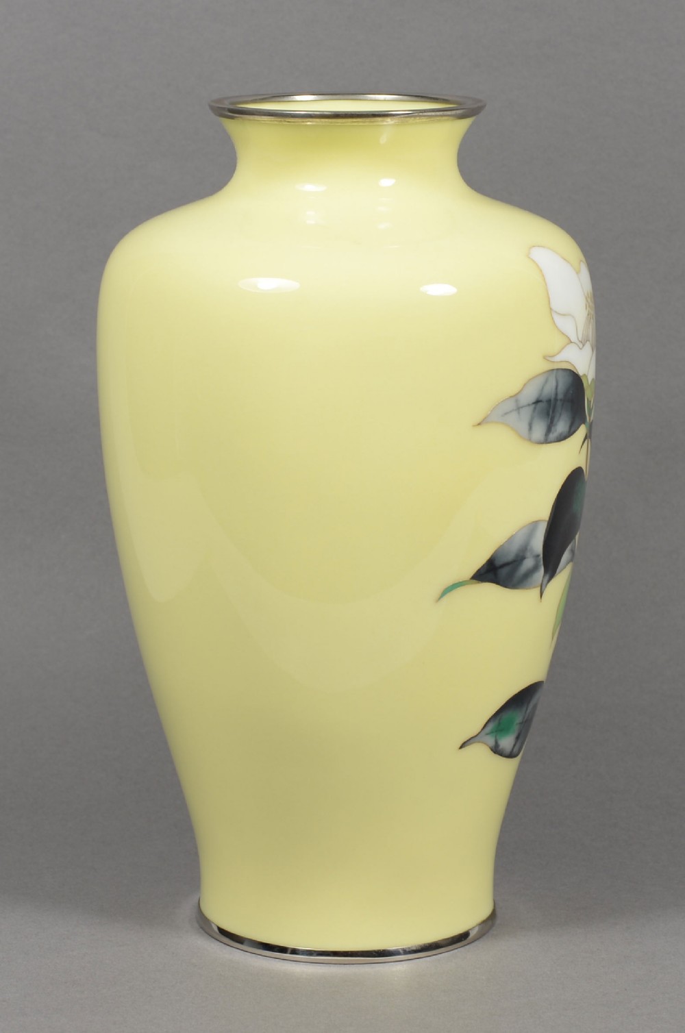 JAPANESE CLOISONNE ENAMEL FLORAL VASE BY ANDO View III