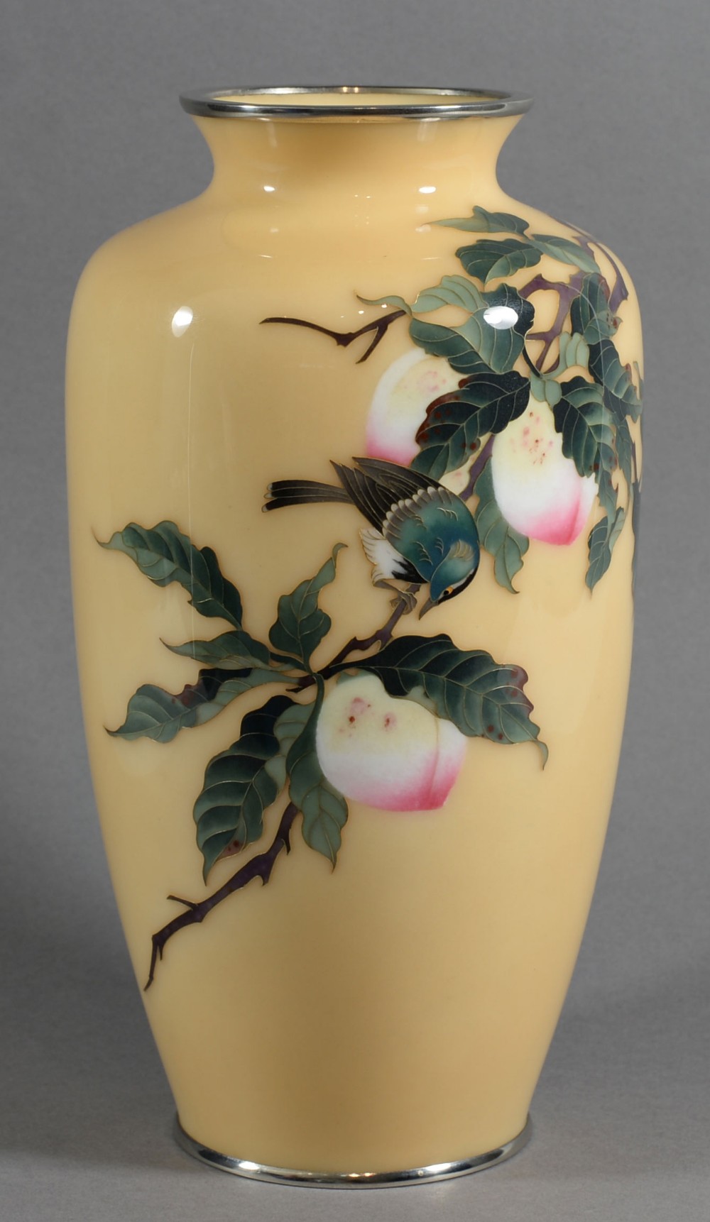 HIGHLY DECORATIVE JAPANESE CLOISONNE ENAMEL VASE BY TAMURA View II