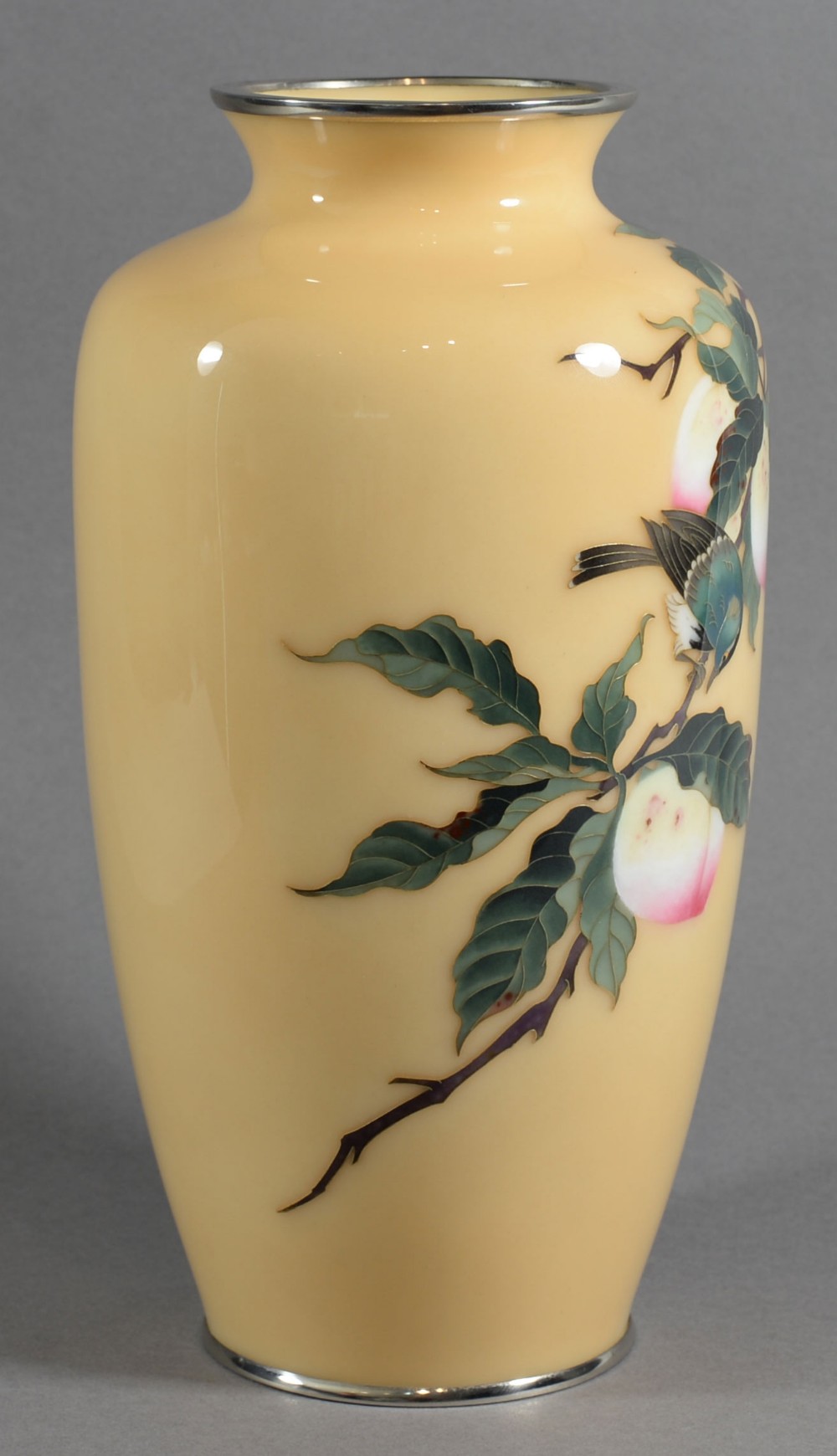 HIGHLY DECORATIVE JAPANESE CLOISONNE ENAMEL VASE BY TAMURA View III