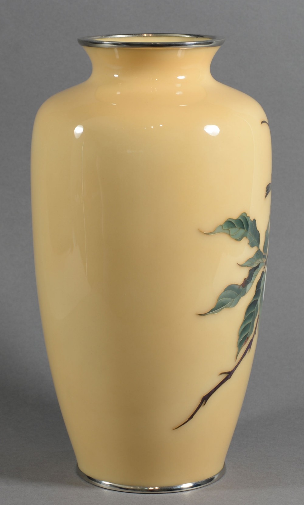 HIGHLY DECORATIVE JAPANESE CLOISONNE ENAMEL VASE BY TAMURA View IV