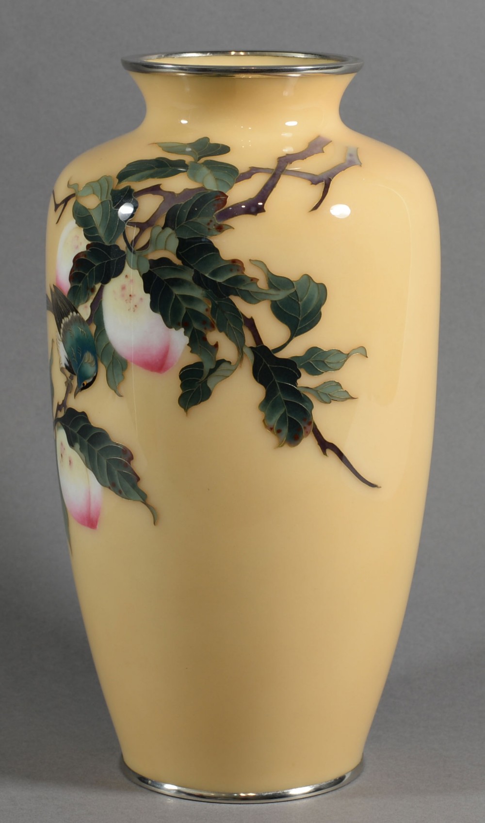 HIGHLY DECORATIVE JAPANESE CLOISONNE ENAMEL VASE BY TAMURA View VIII