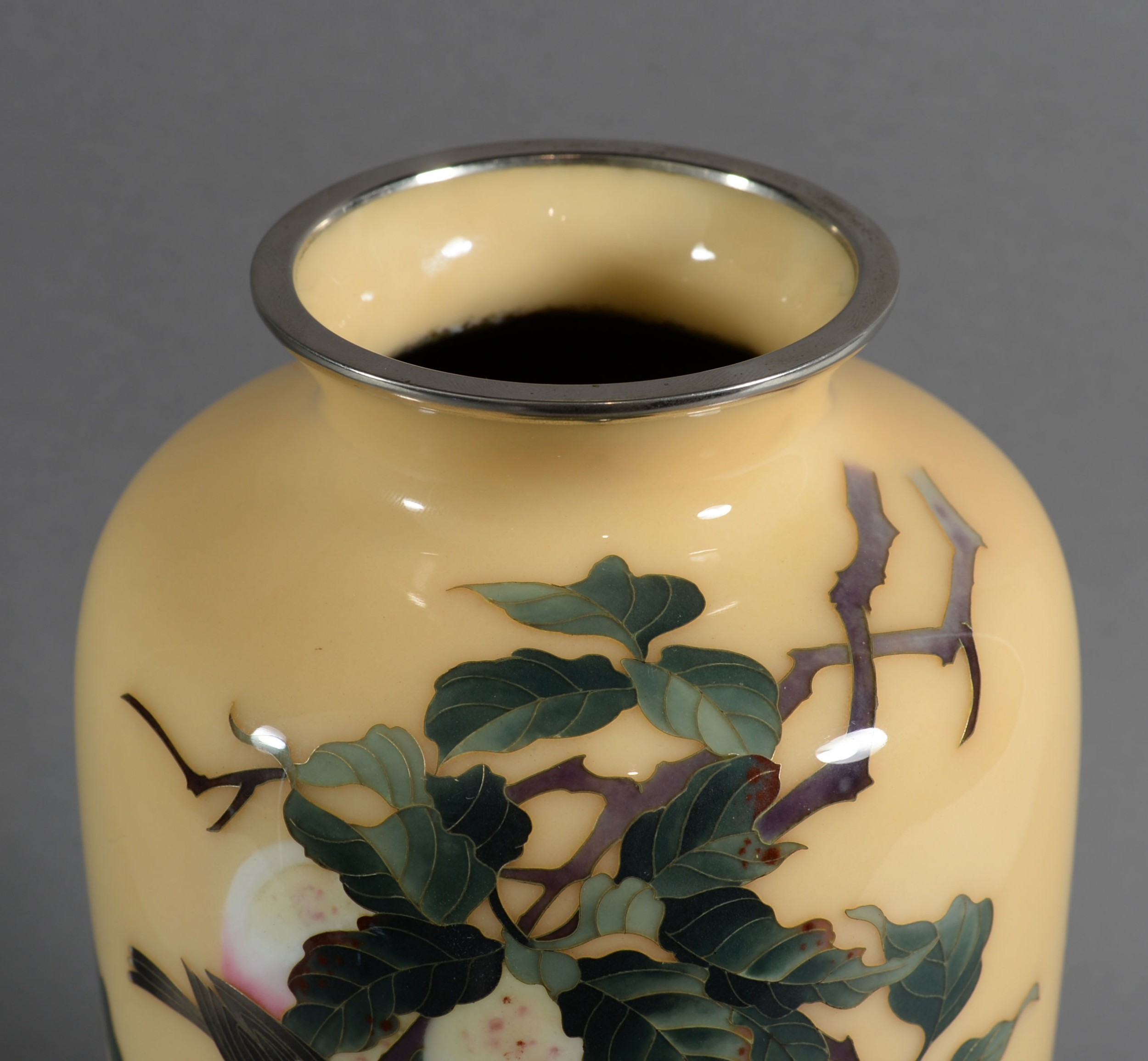HIGHLY DECORATIVE JAPANESE CLOISONNE ENAMEL VASE BY TAMURA View IX