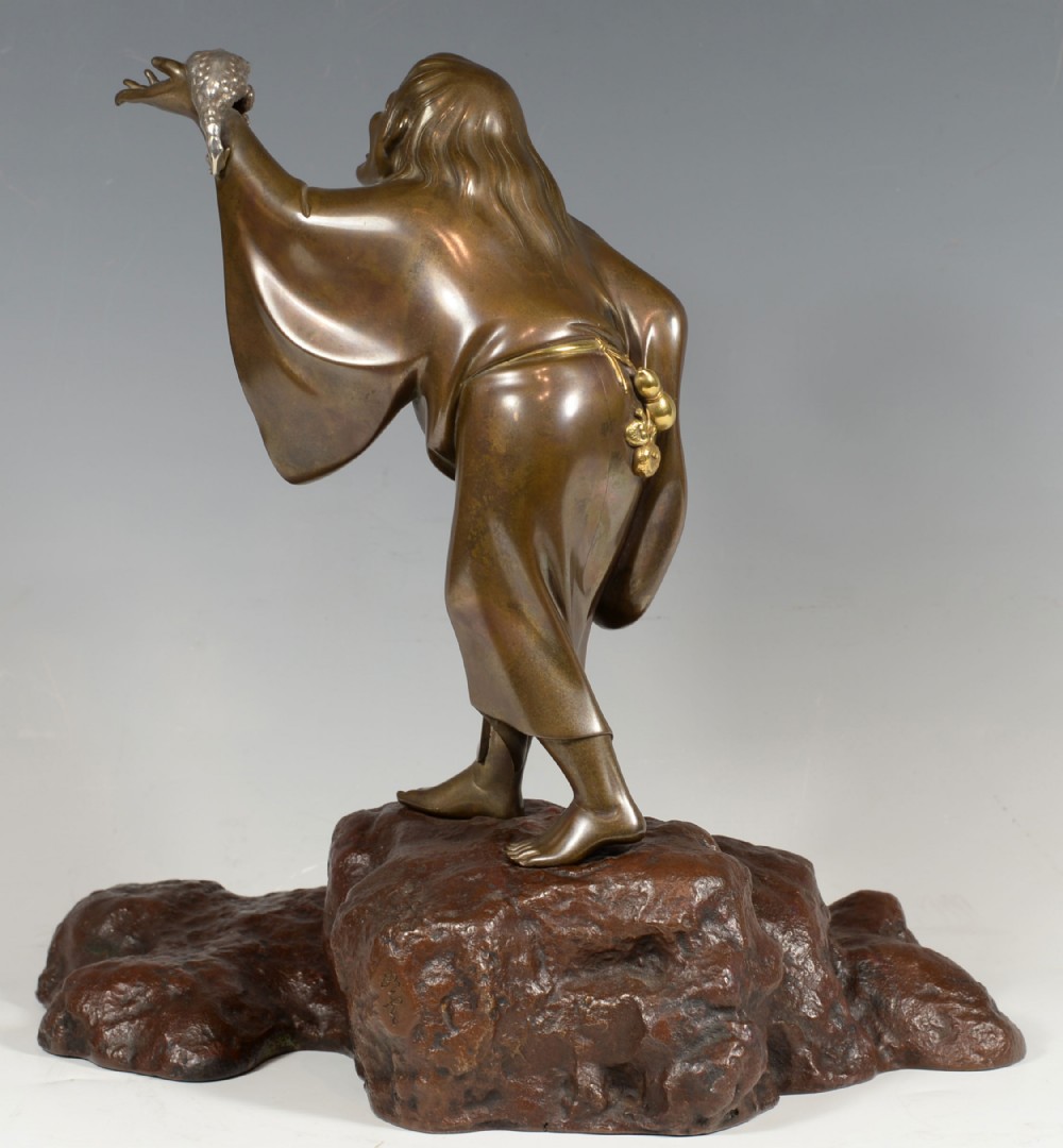 JAPANESE MIXED METAL SENNIN OKIMONO BY OSHIMA JOUN View VIII