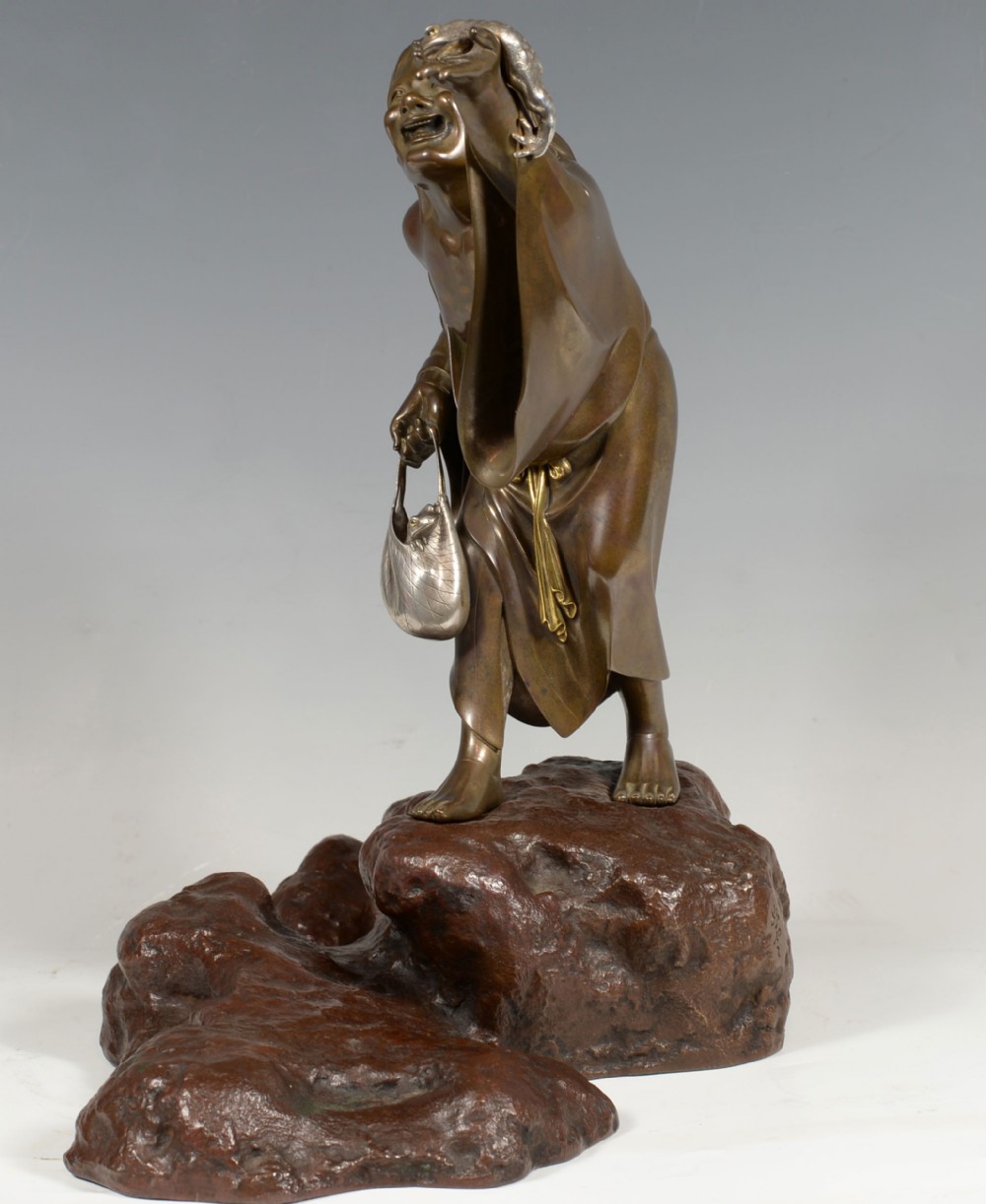 JAPANESE MIXED METAL SENNIN OKIMONO BY OSHIMA JOUN View XI