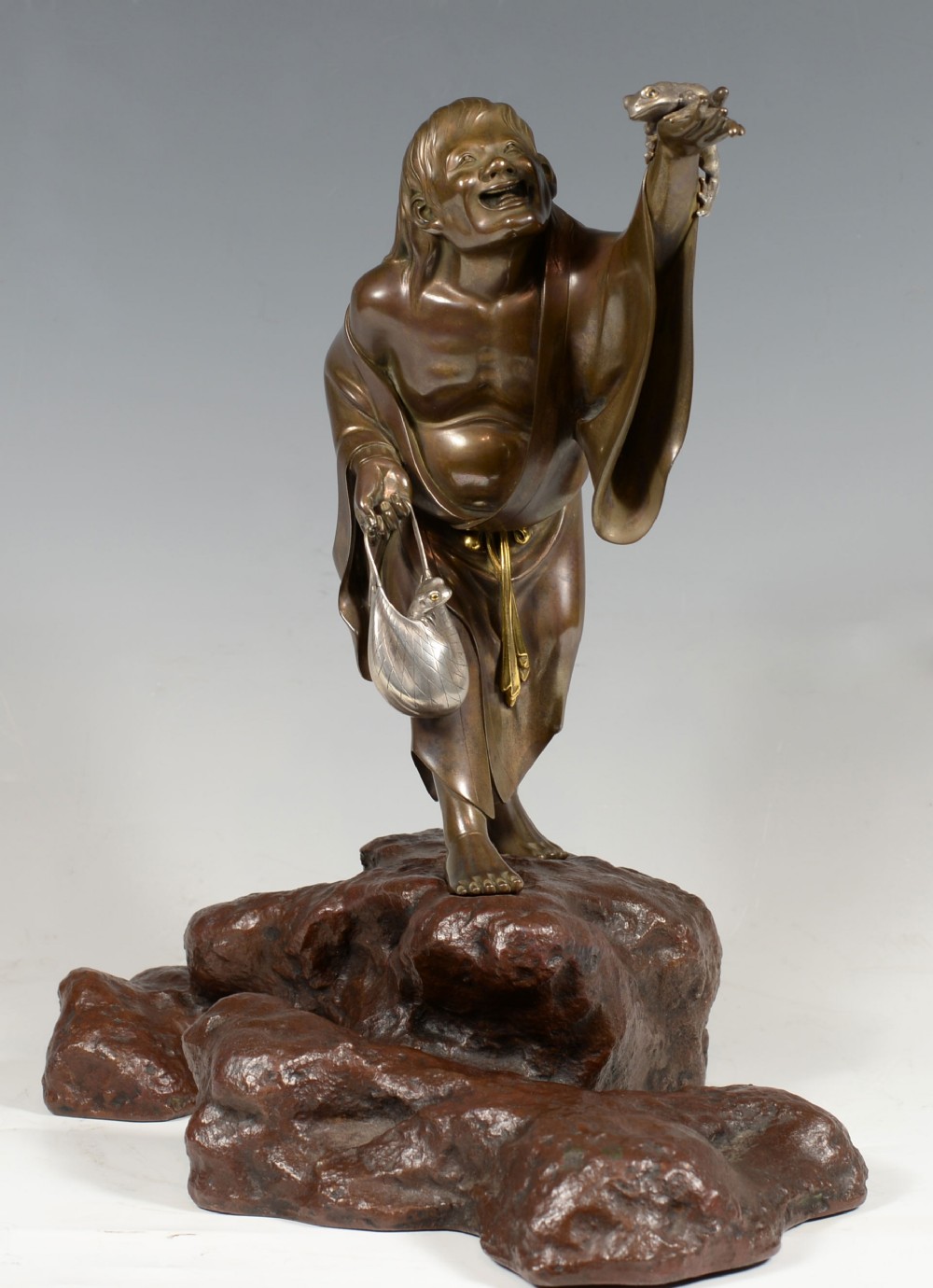 JAPANESE MIXED METAL SENNIN OKIMONO BY OSHIMA JOUN View XII