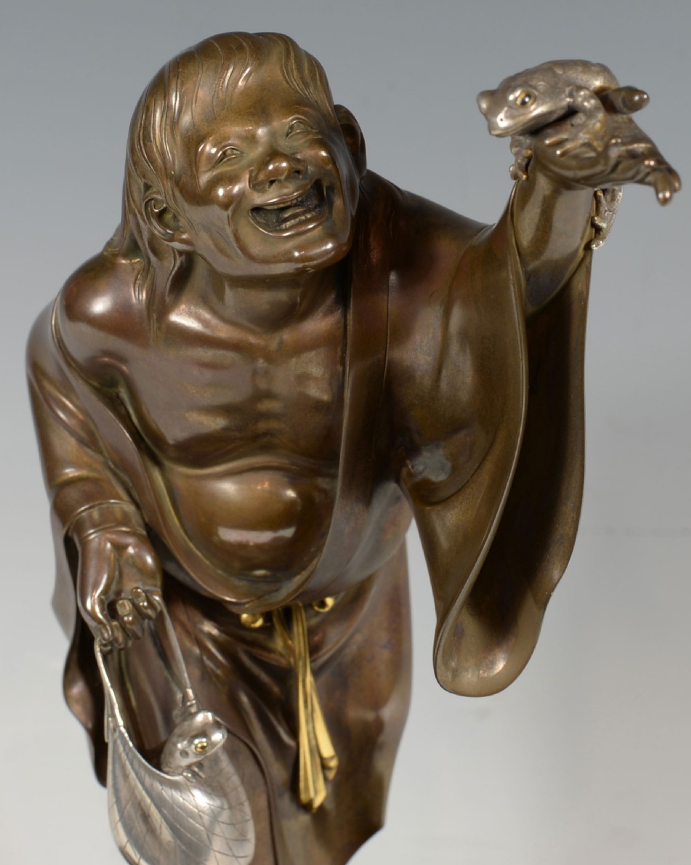 JAPANESE MIXED METAL SENNIN OKIMONO BY OSHIMA JOUN View XIV
