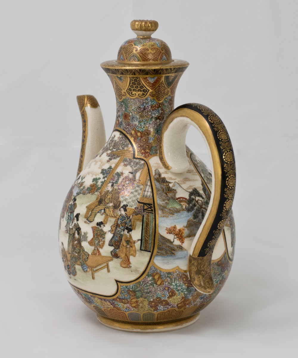 Japanese Satsuma Ewer by Ryozan Okamoto for Yasuda Company View III