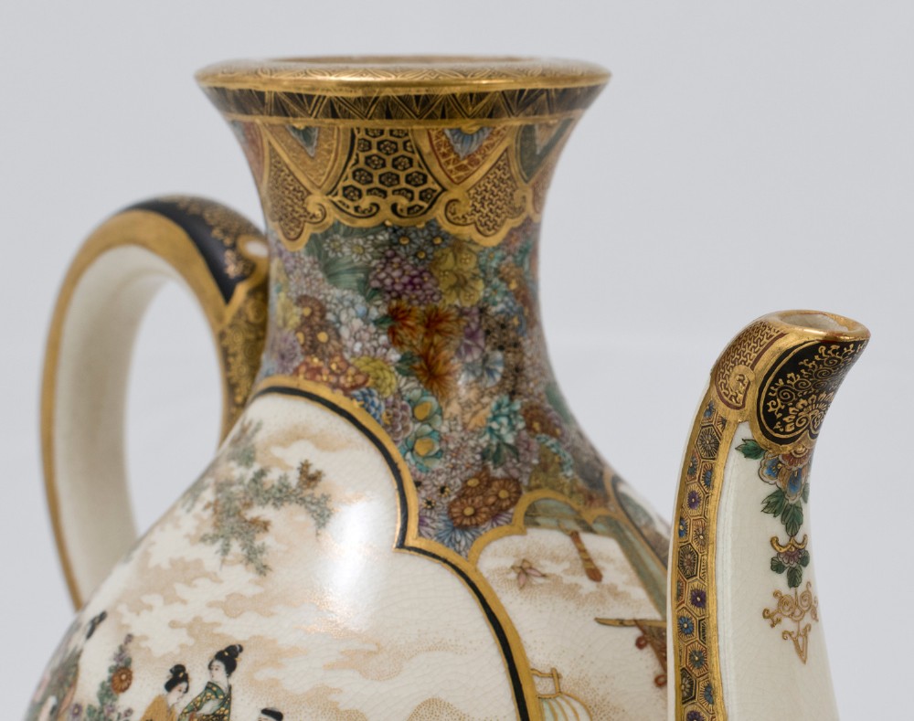 Japanese Satsuma Ewer by Ryozan Okamoto for Yasuda Company View XIV