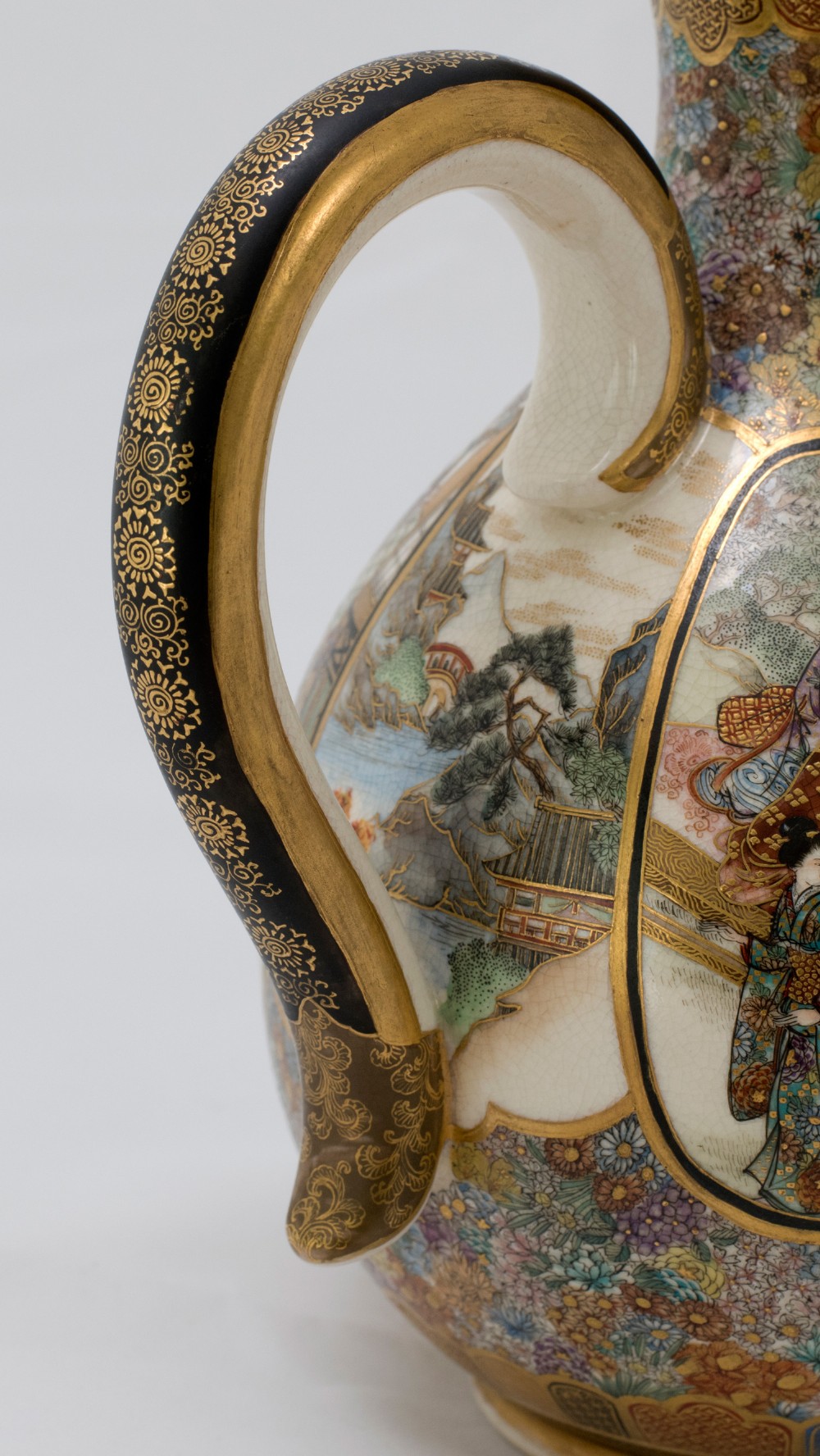 Japanese Satsuma Ewer by Ryozan Okamoto for Yasuda Company View XV