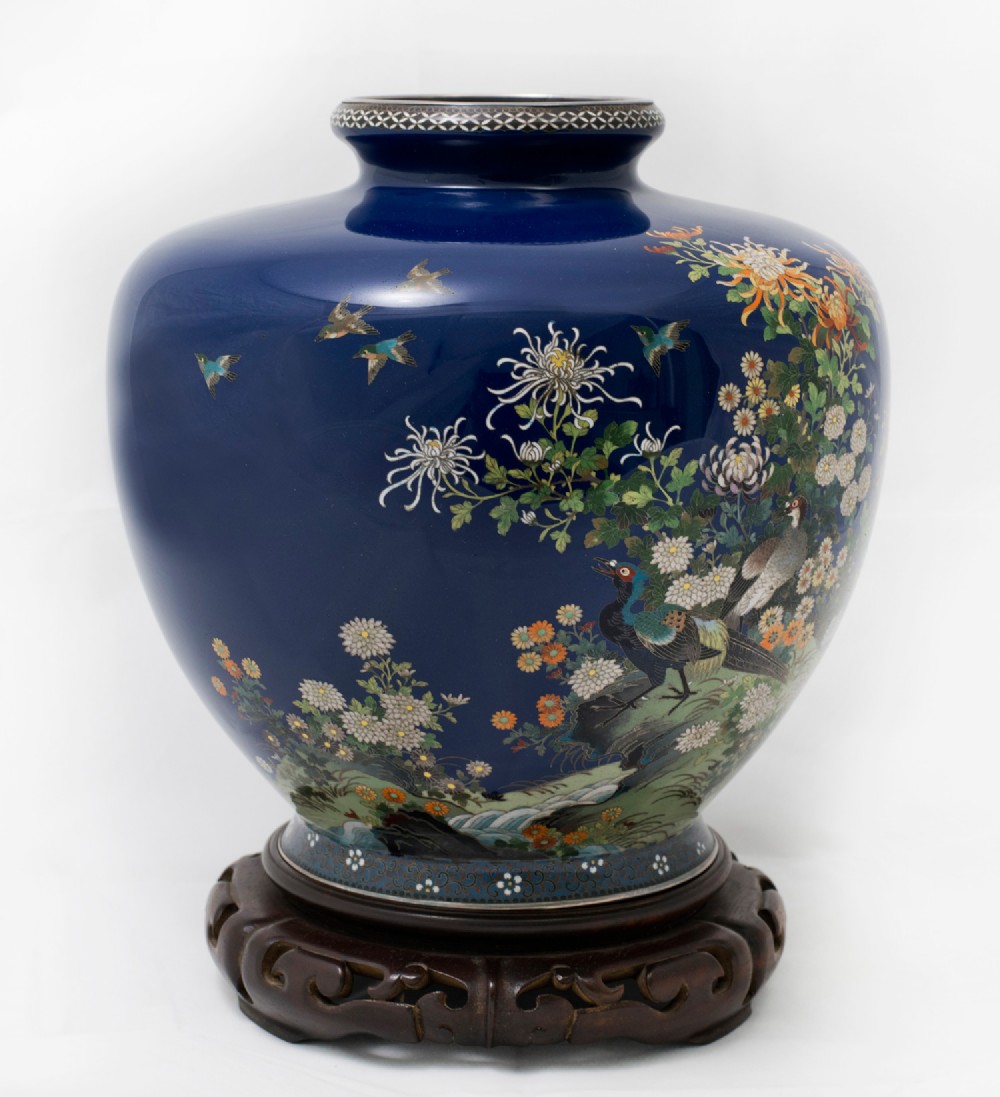 Japanese Cloisonne Enamel Vase - Hayashi Kodenji View II