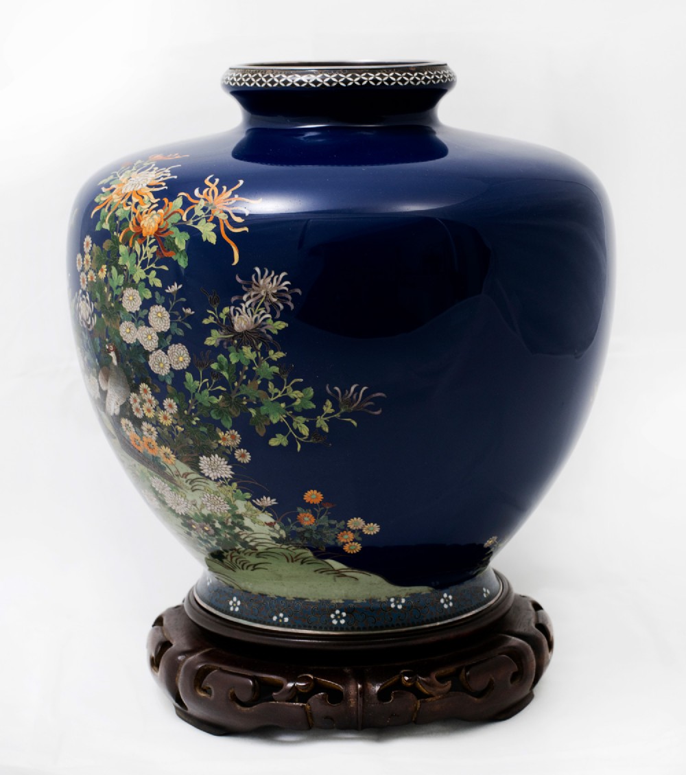 Japanese Cloisonne Enamel Vase - Hayashi Kodenji View V