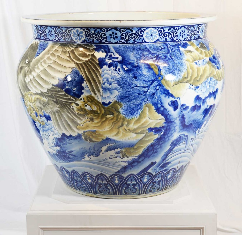 Monumental Japanese Arita Jardiniere - Fish Bowl View II