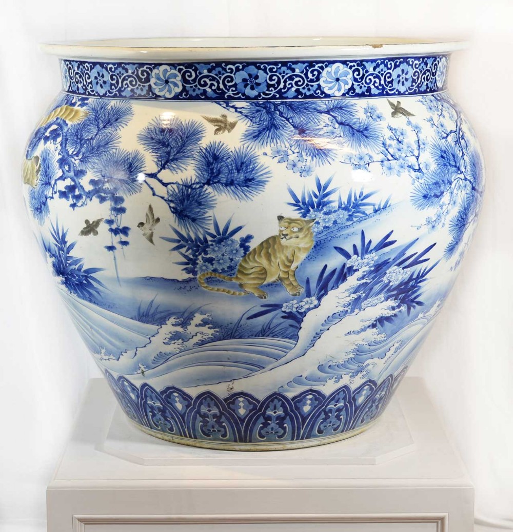 Monumental Japanese Arita Jardiniere - Fish Bowl View III