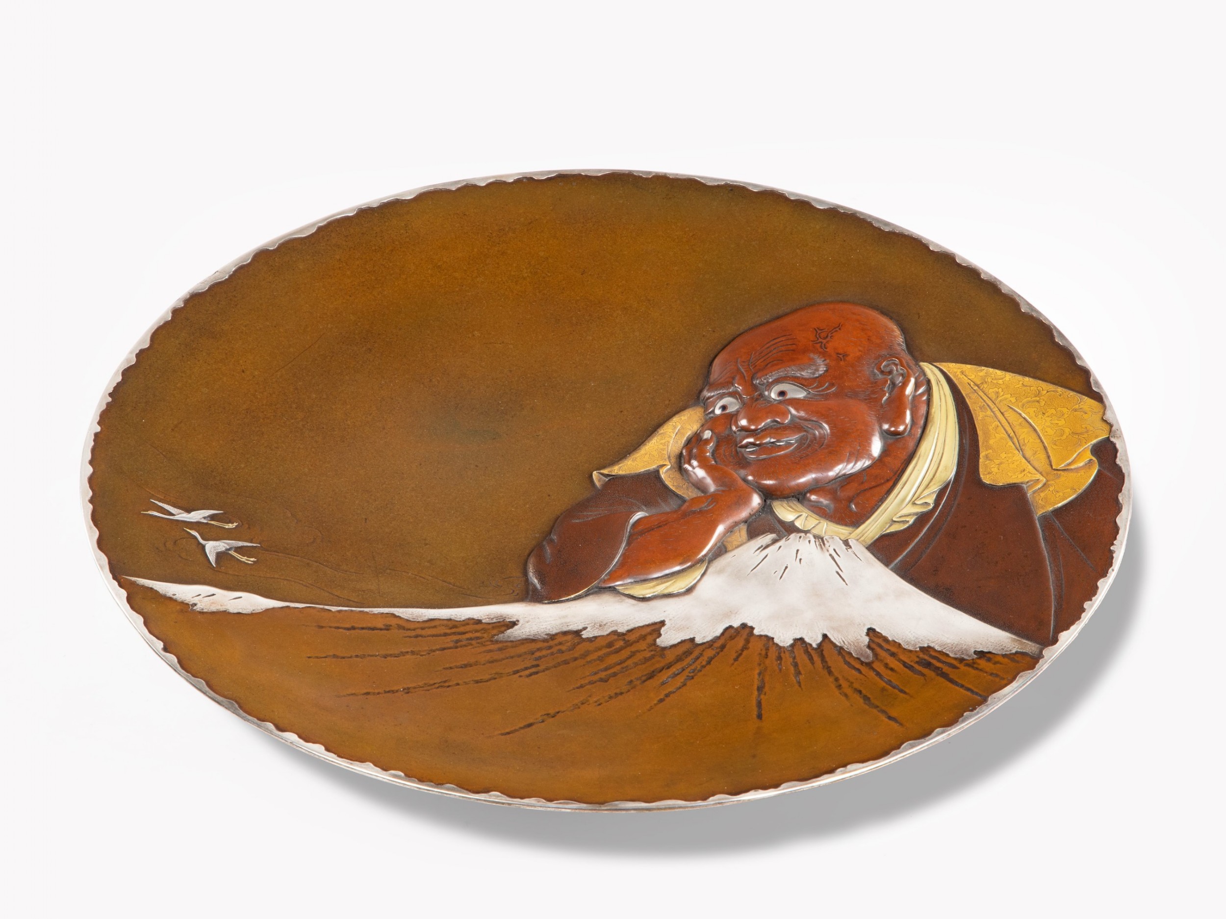 Large Japanese Bronze & Mixed Metal Plaque View III