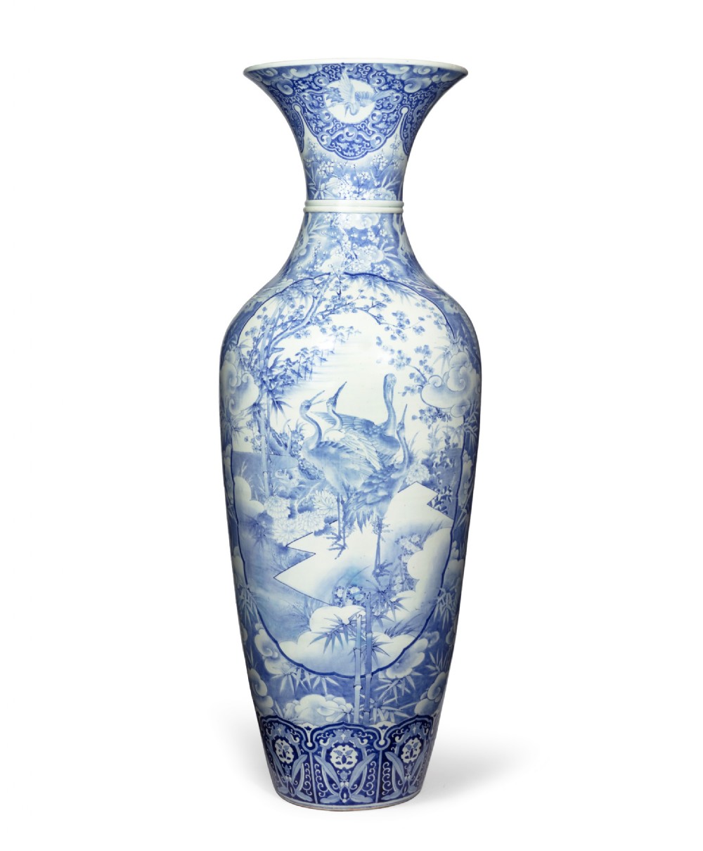 Huge Japanese Ceramic Vase - Arita Artist Signed View III
