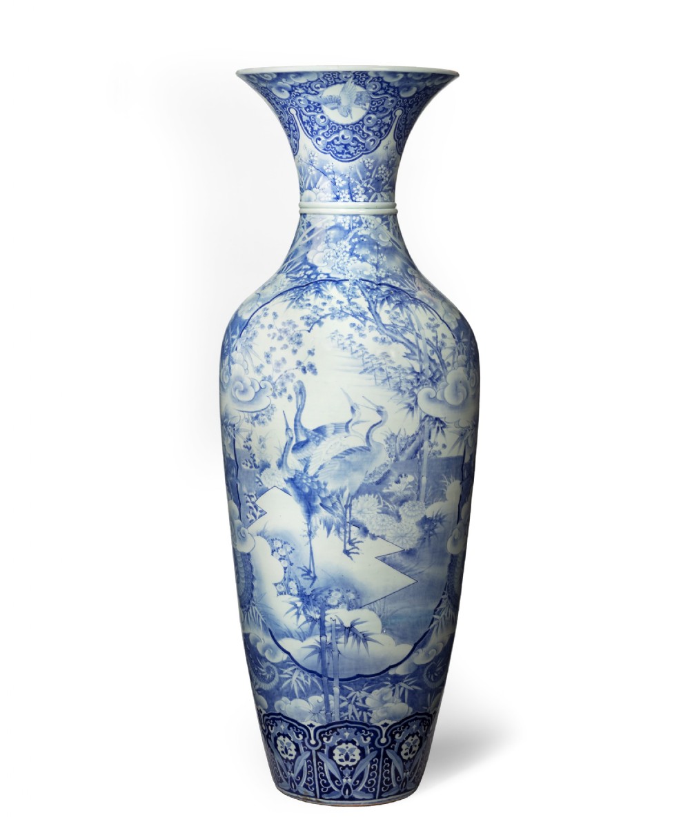Huge Japanese Ceramic Vase - Arita Artist Signed View V