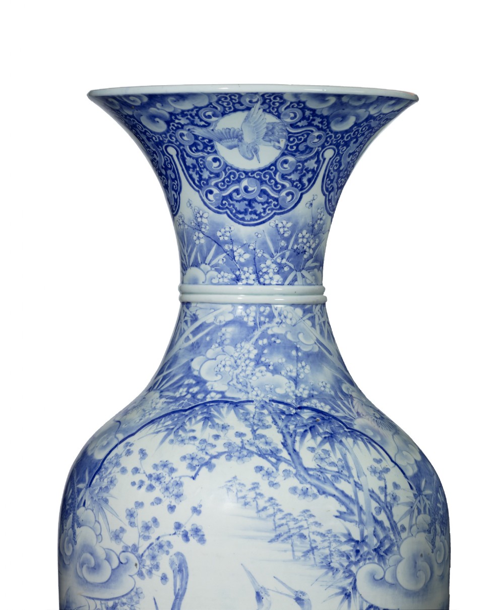 Huge Japanese Ceramic Vase - Arita Artist Signed View VII