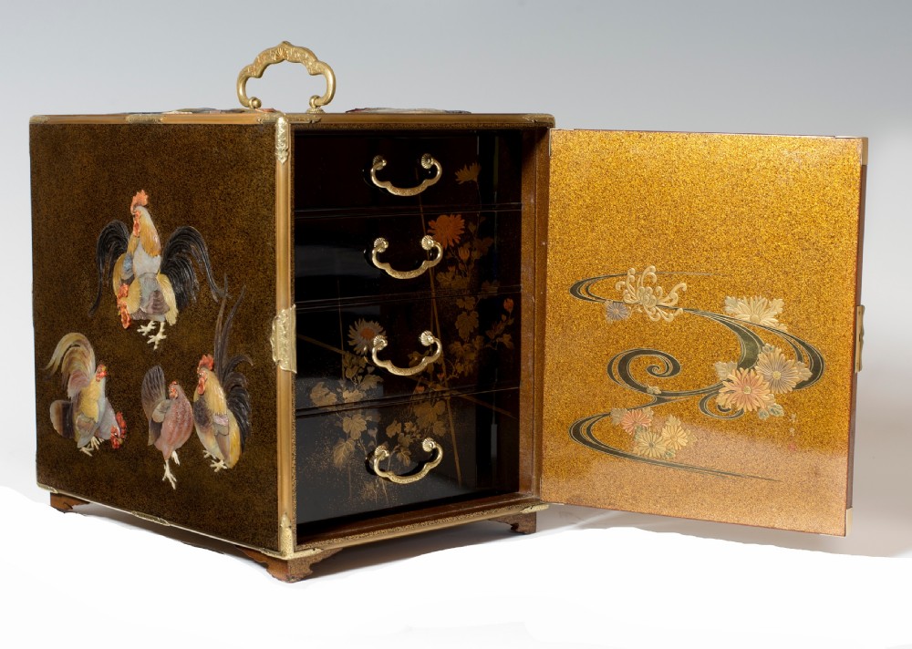 Japanese Gold Lacquer & Shibayama Kodansu by Shibayama Masayoshi View II