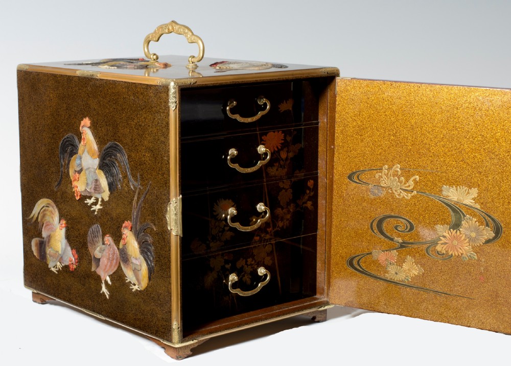 Japanese Gold Lacquer & Shibayama Kodansu by Shibayama Masayoshi View III