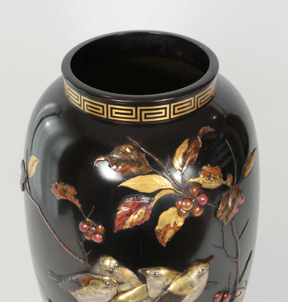 Japanese Mixed metal Vase by  Suzuki Chokichi View X