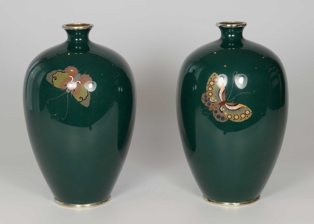 Japanese Cloisonne Vases - Hayashi Kodenji II View VI