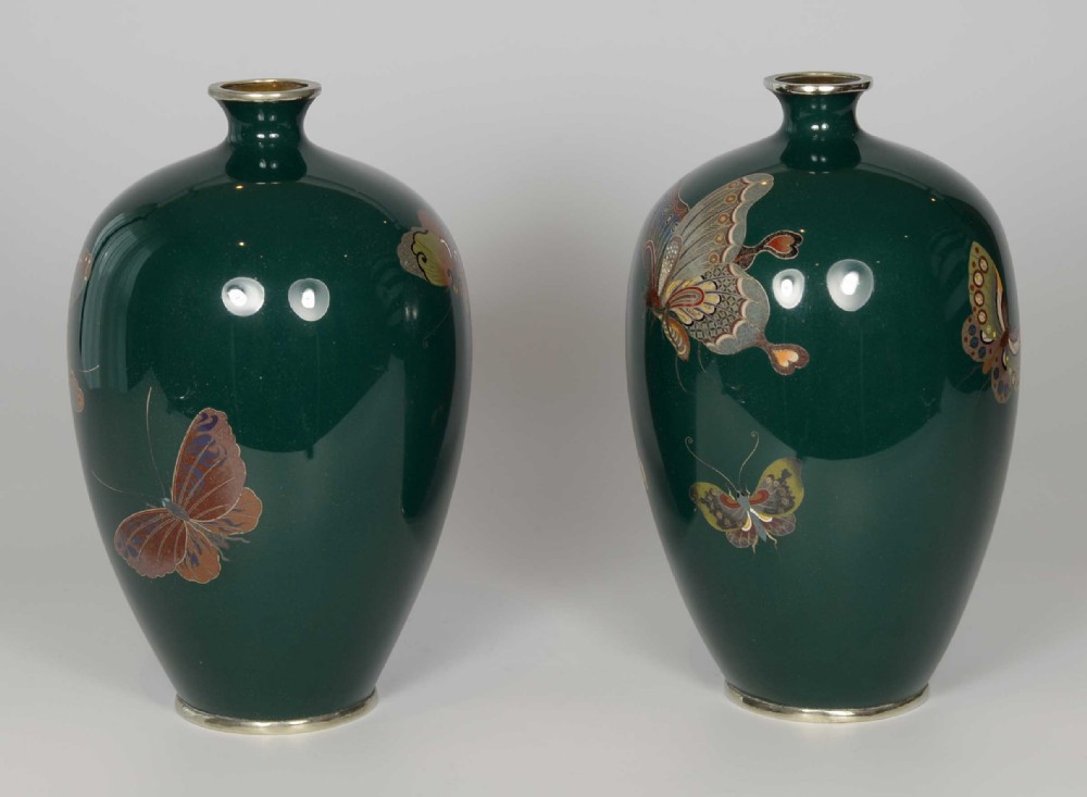 Japanese Cloisonne Vases - Hayashi Kodenji II View VII